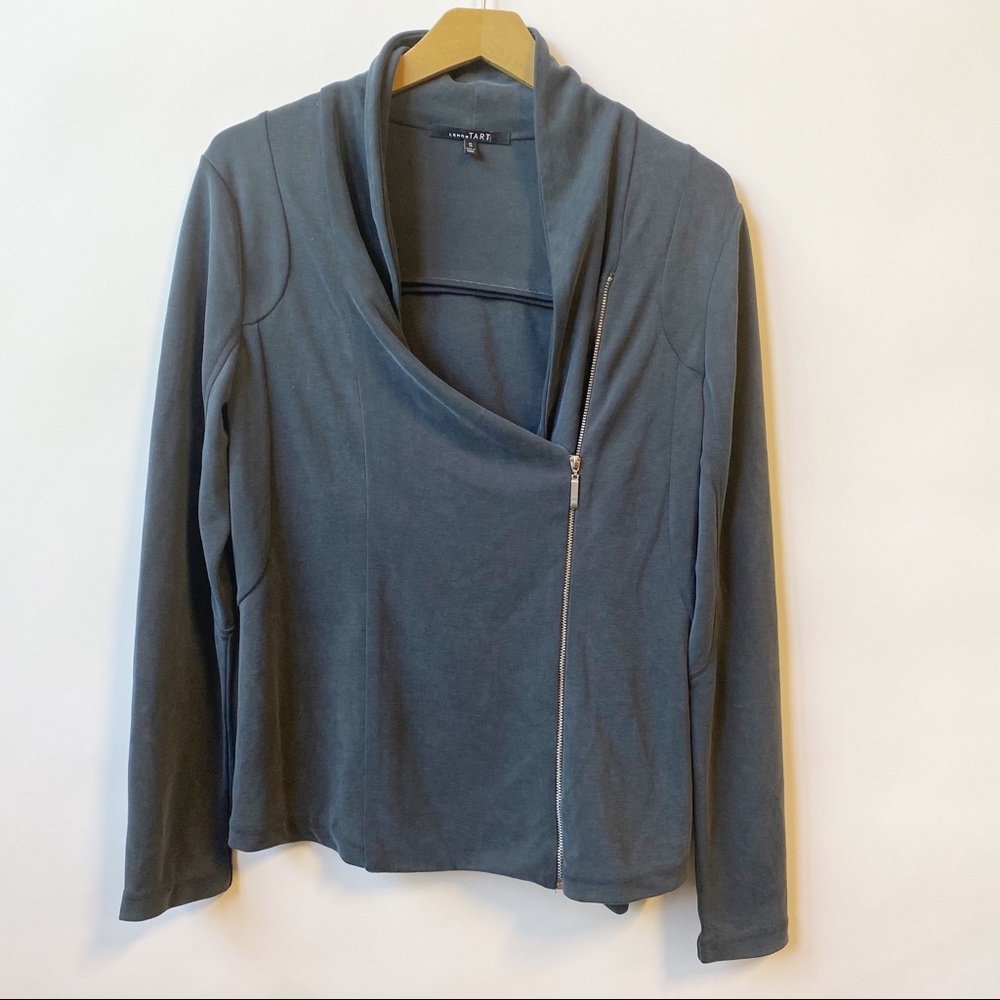 Lemon Tart Drape Modal Full Zip Jacket Gunmetal Gray Women's Size Small